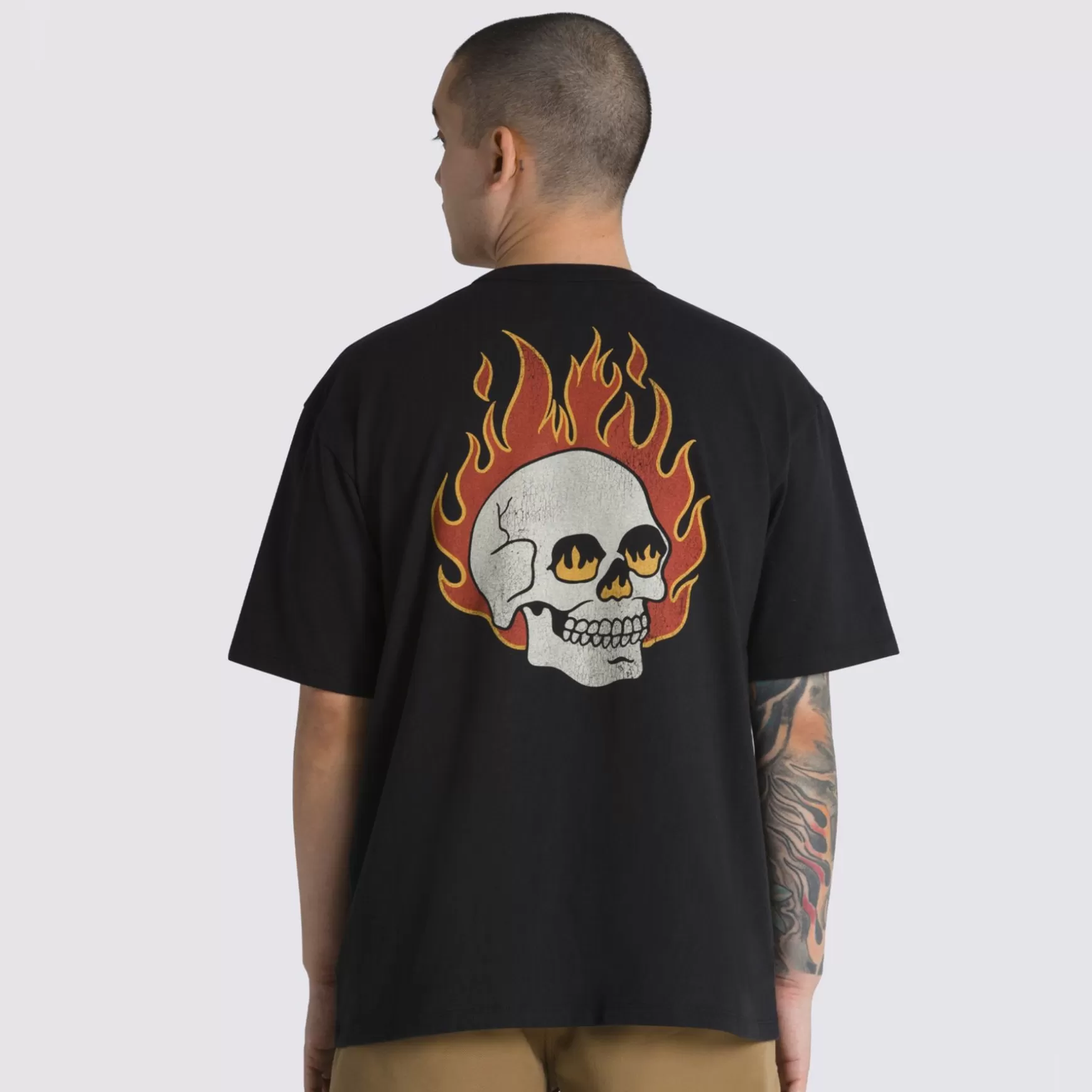 Women VANS T-Shirts & Tanks>Flaming Skull Washed T-Shirt