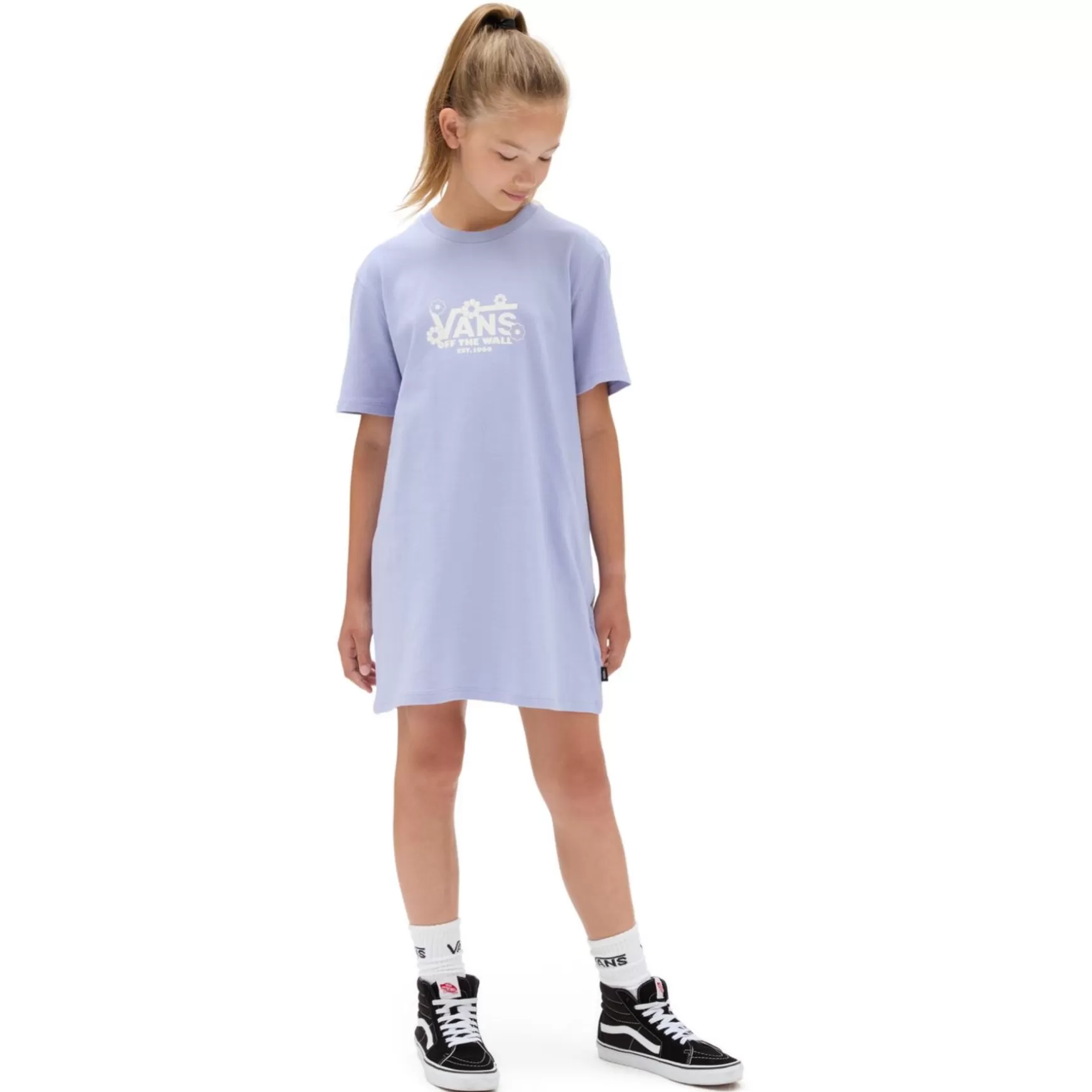 Kids VANS Girls Clothing (8-14 Years)>Girls Floral Check Daisy Tee Dress (8-14 Years)