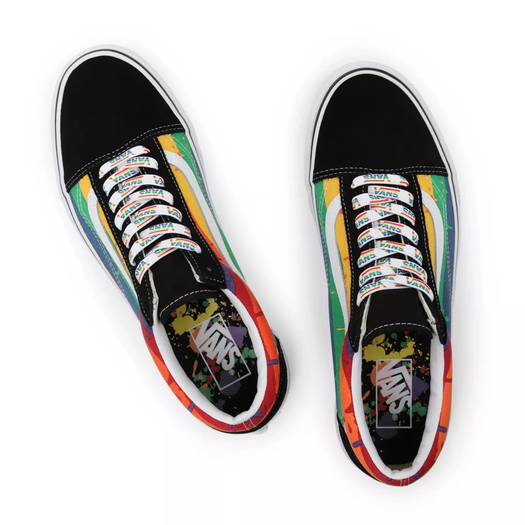 Men VANS Classics>Rainbow Drip Old Skool Shoes