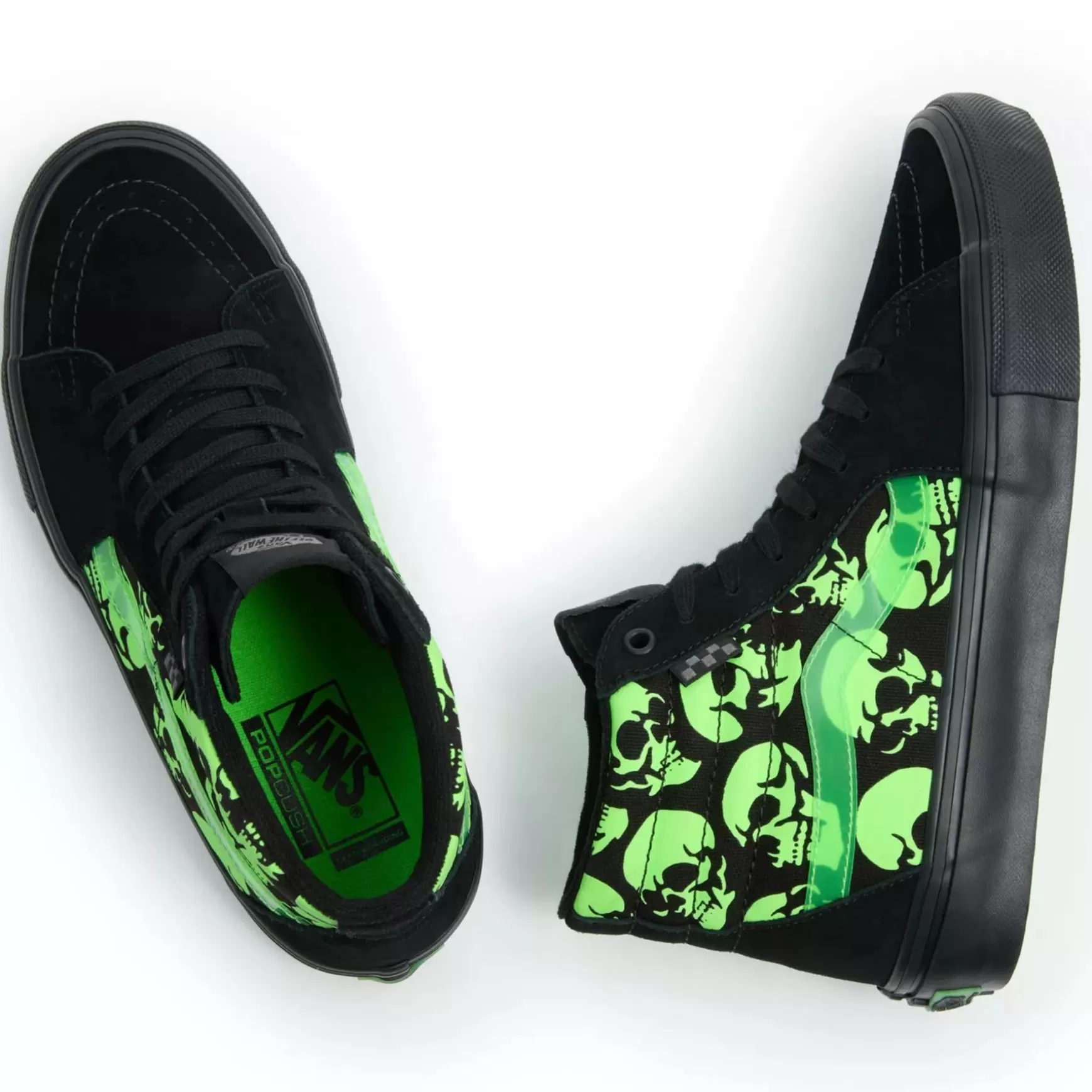 Men VANS Hi-Top Shoes>Skate Sk8-Hi Glow Skulls Shoes