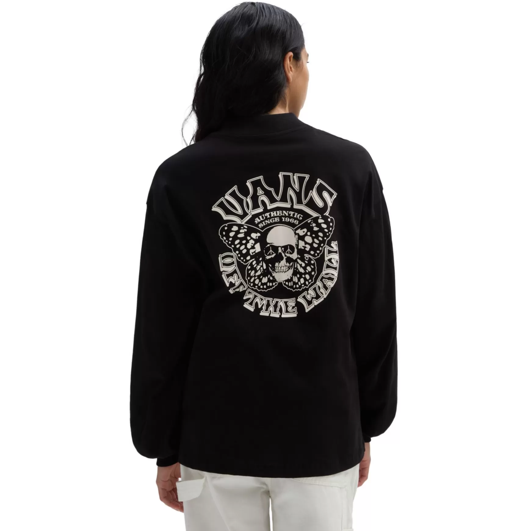 Men VANS T-Shirts & Tops>Skullfly Long Sleeve Mock Neck Sweatshirt